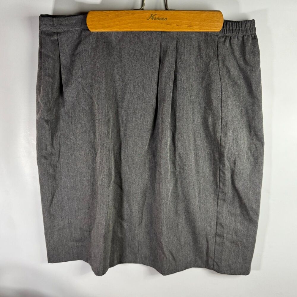 Kathie Lee Womens Size 18 Gray Knee-Length Midi Skirt Zip Closure Corporate